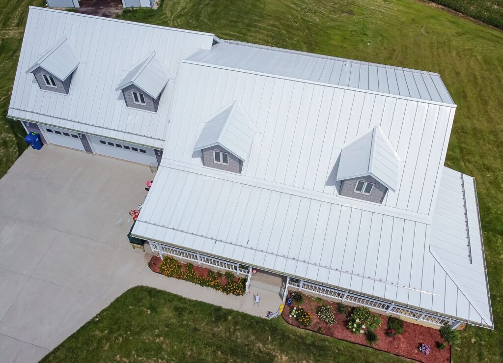 Metal roof after a Conklin fluid-applied restoration